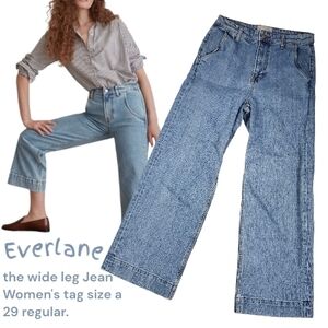 Everlane the wide leg Jean Wide Cuff Light Wash Women's 29 regular